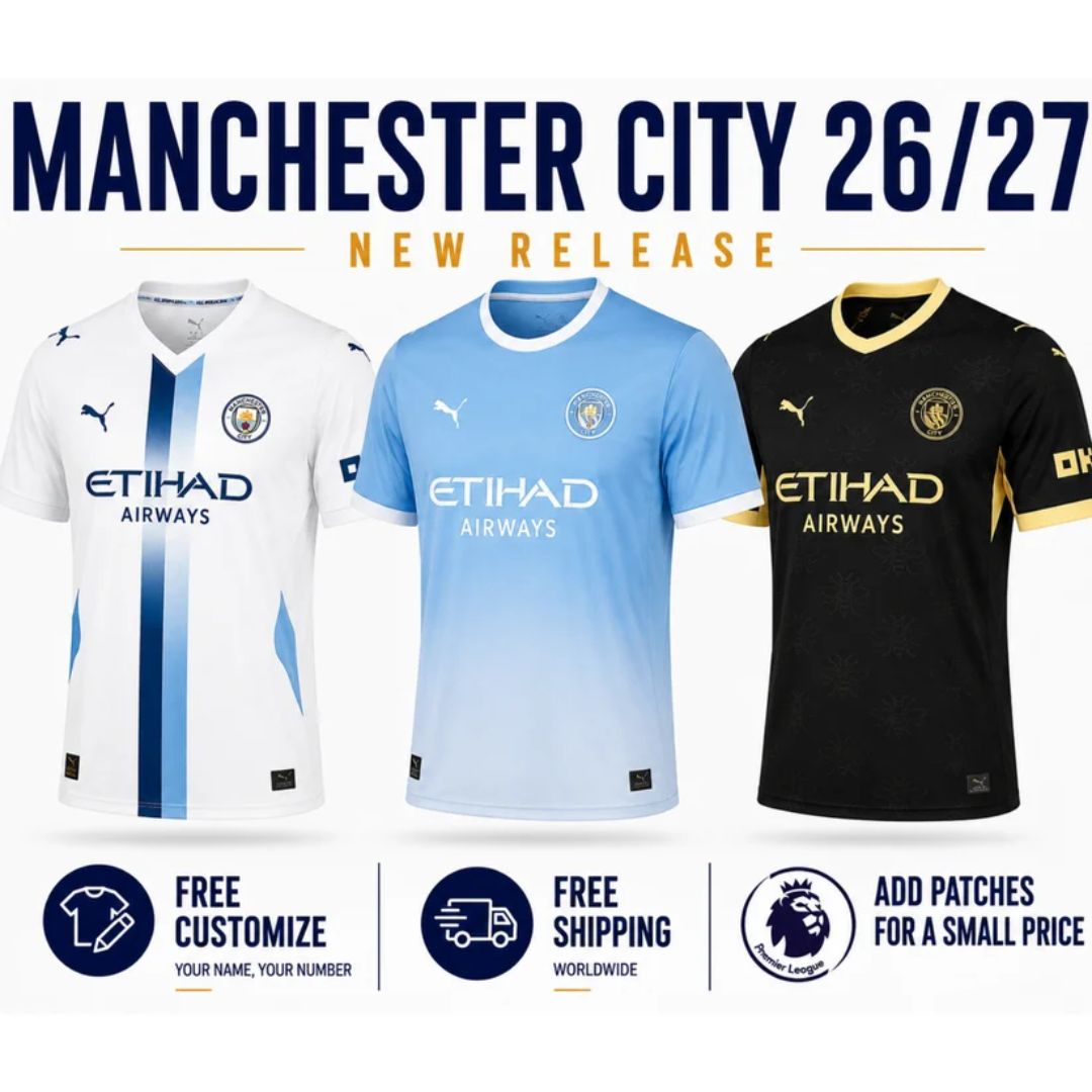 Manchester City Home, Away and Third 26/27 Jersey